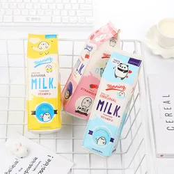Cartoon Milk bottle school pencil case cute PU pen bag storage pouch Korea Stationery material office school supplies escolar