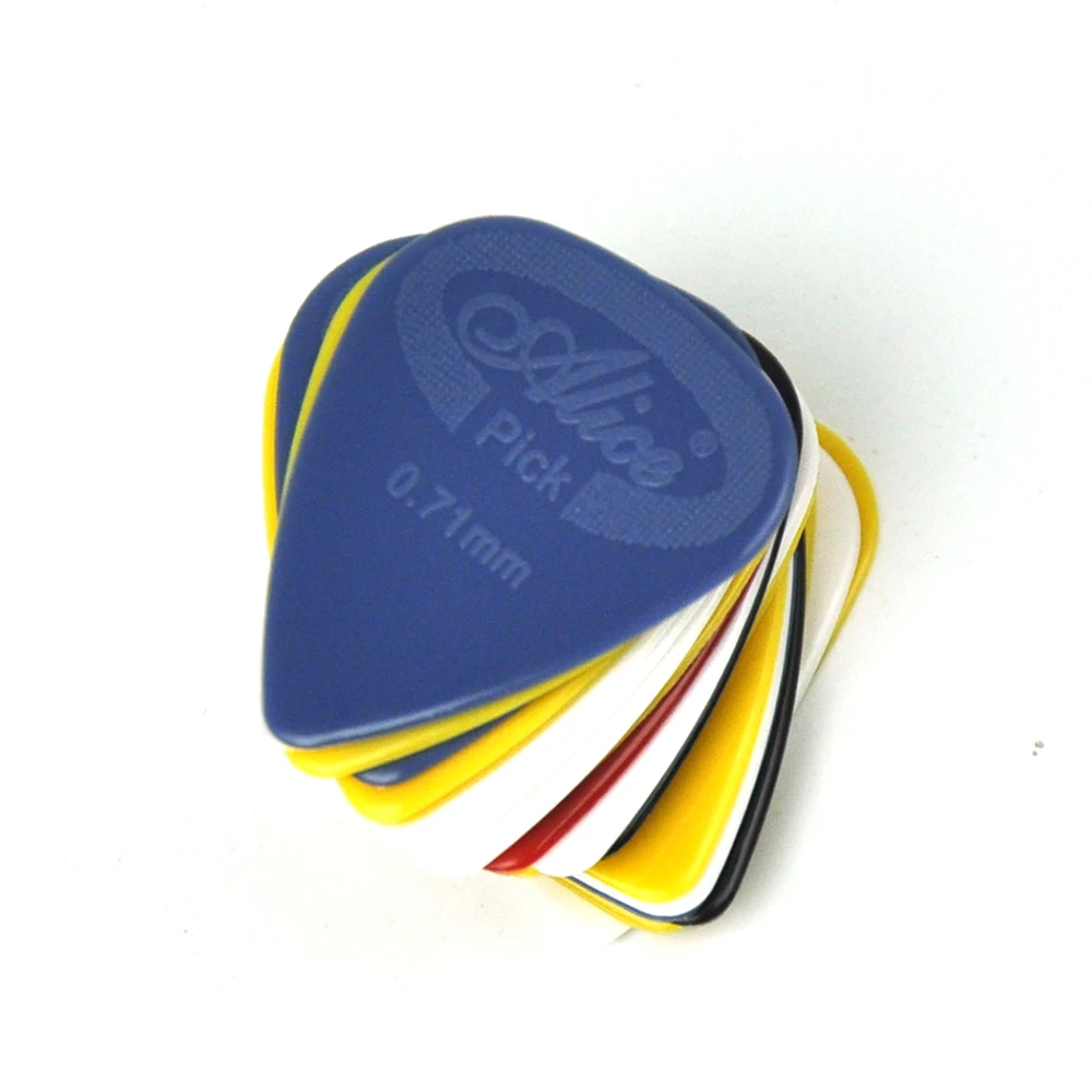 Lots of 100pcs Alice 0.71mm Medium Anti-slip Nylon Guitar Picks Plectrums Mixed Colors AP-G