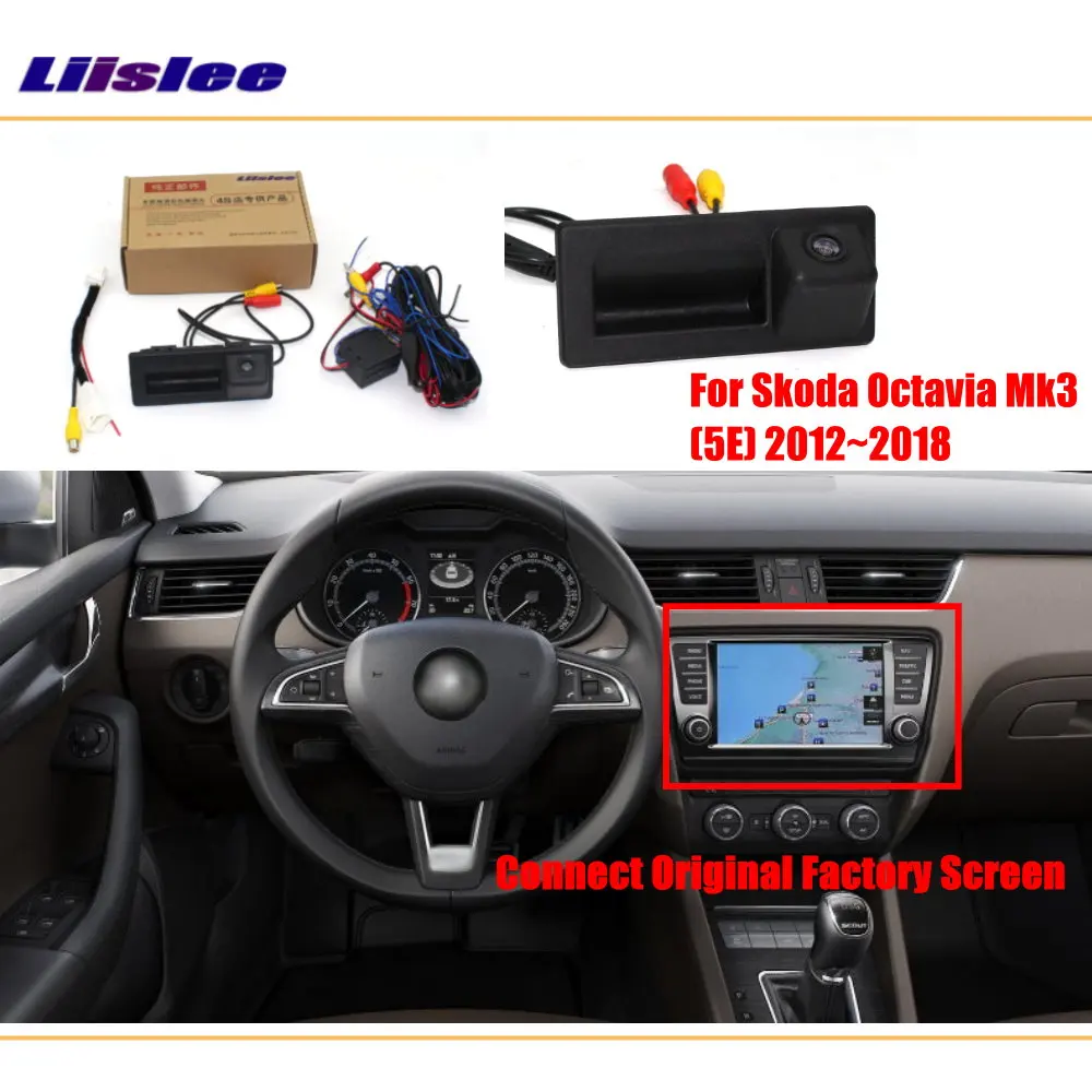 

For Skoda Octavia Mk3 2012-2018 Back Up Rear View Camera Parking Adapter RCA HD CCD CAM OEM Display Reversing Image Upgrade Kit