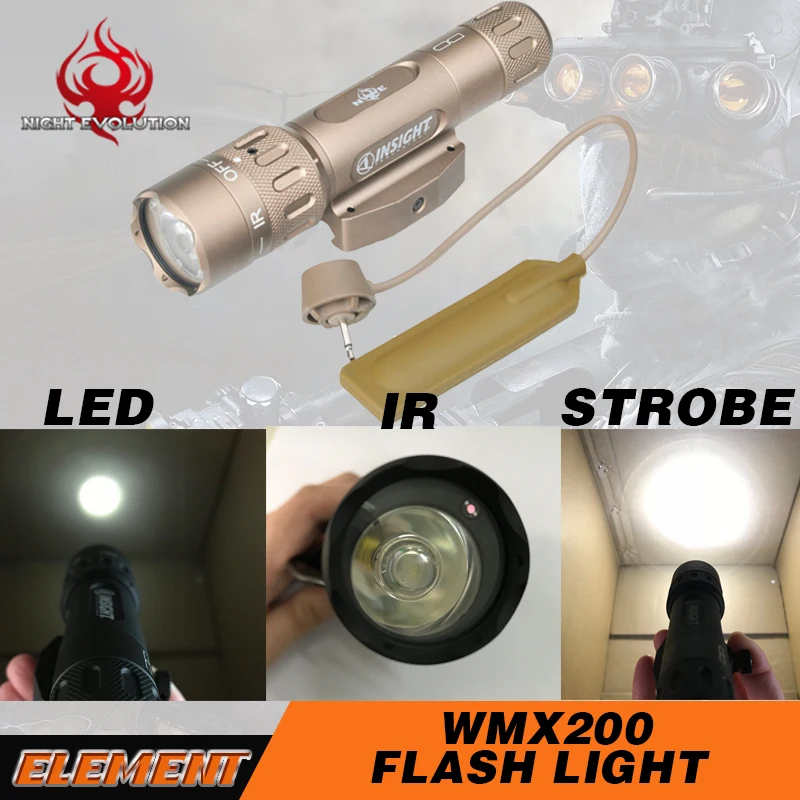 Element Airsoft Tactical  AN/PEQ 15 WMX200 IR Rifle PEQ Green Laser Gun  Hunting Led Flashlight Weapon Light peq 15 EX424