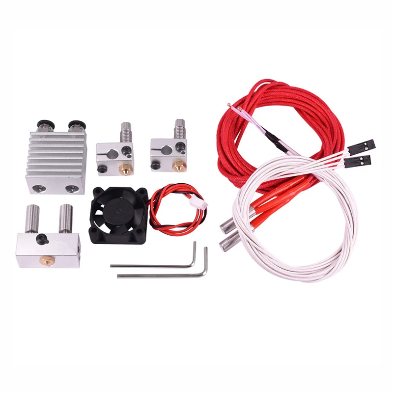 

3D printer accessories two into two out extruder Kit + crater nozzle hot end Kit