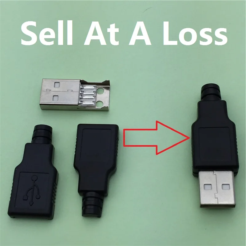 

10pcs/lot USB Male 4Pin A Type Plug Connector G41 with Plastic Cover for Data Connection Interface Charging Free Shipping