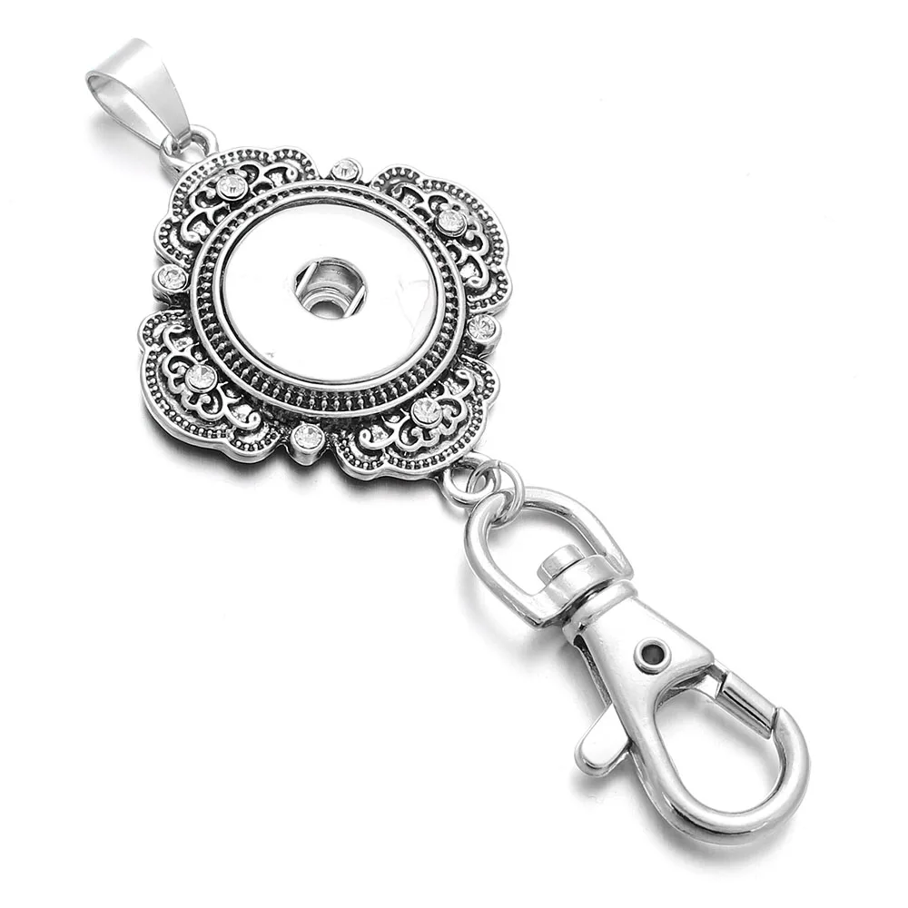 Hot Sales 17 Style Xinnver Snap Key Chain For Keyring Women Metal Keychain Bag Pendant Fit 18/20mm Button Snap Jewelry ZF000