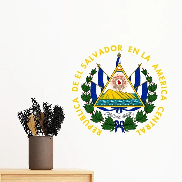 San Salvador El Salvador National Emblem Removable Wall Sticker Art Decals Mural DIY Wallpaper for Room Decal