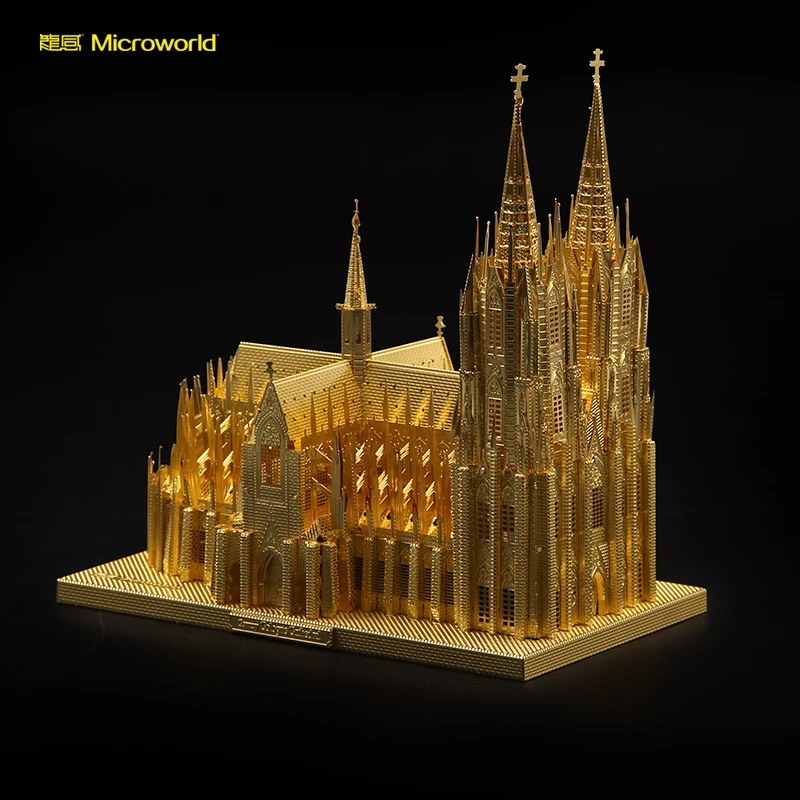 MMZ รุ่น Microworld 3D ปริศนาโลหะรุ่น Cologne Cathedral อาคารชุด J030 DIY 3D เลเซอร์ตัดของเล่นจิ๊กซอว์สำหรับผู้ใหญ่