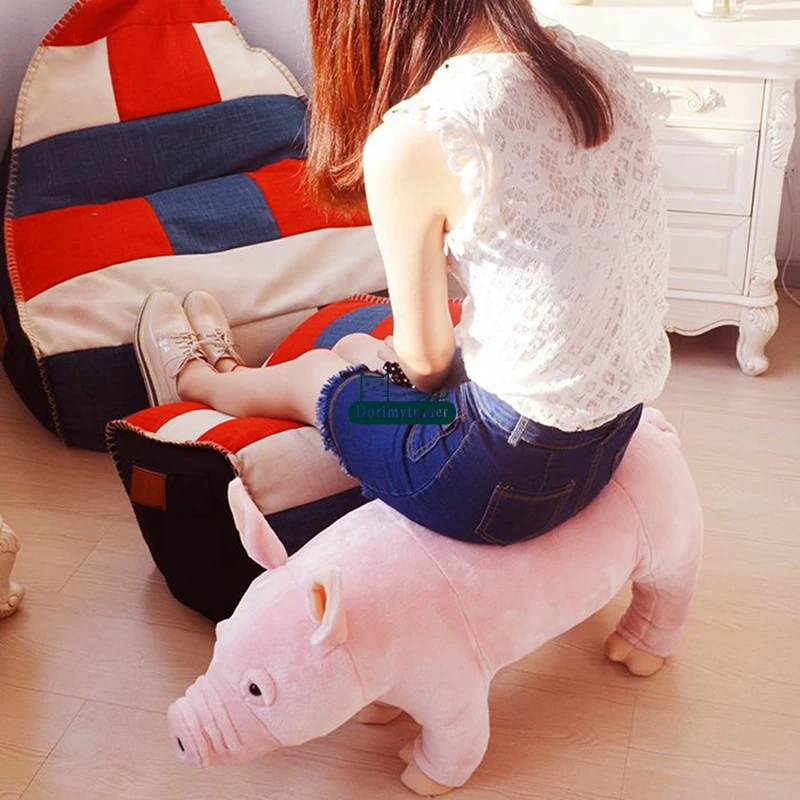 

Dorimytrader 76cm Giant Simulated Animal Pig Plush Toy Stuffed Soft Cartoon Pig Sofa Kids Play Doll Home Decoration DY61421