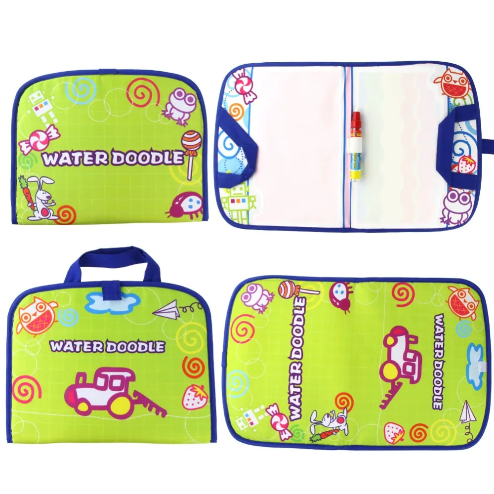 Water Drawing Series Mat Bag Magical Water Painting Toy with Magic Pen Kids Educational Coloring Mat in 2 Type Easy to Carry