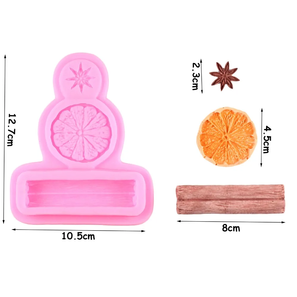 Star Anise Cinnamon Lemon Silicone Mold Leaf Fondant Mold Cake Decorating Tool Cupcake Baking Candy Polymer Clay Gumpaste Mould