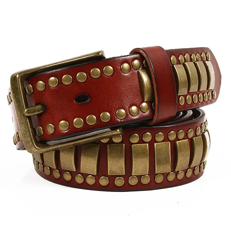 Ta-weo Fashion Punk Hip-hop Rivet Belts, Unisex Pin Buckle Belt, Designer Men Belts High Quality, Female Belt