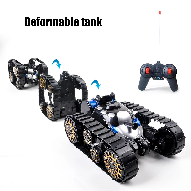 RC Deformed Tank Model Stunt Car 360 Flip Transformable Pedrail Toy for Children Boy Track Deformed Car