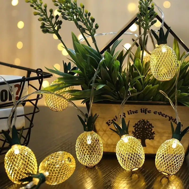 1.5/3m led abacaxi luz da corda ananas luz de fadas casa quarto jardim natal decoração festa casamento luz bateria operar