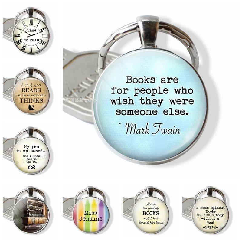 Mark Twain Literature Quote Book Letters Keychain Keyring Car Key Chain Book Lover Students Teachers Gift