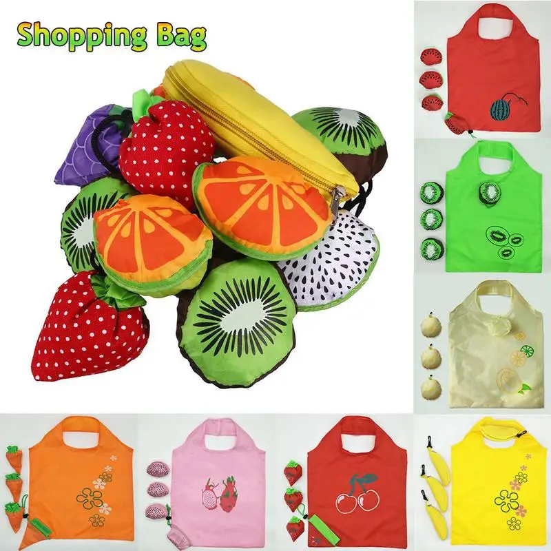 Innovative Vegetable Fruit Green Bag Portable Folding Shopping Bag Cute Storage Reusable Grocery Tote Eco-friendly Organizer Bag