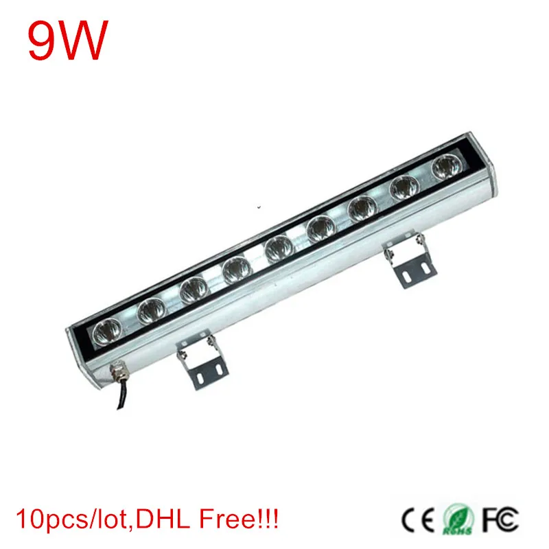 10pcs 9W led Wall Washer light wash RGB/warm/white/Red/Green/Blue/Yellow lamp AC85-265V/DC12V/DC24V LED Outdoor light