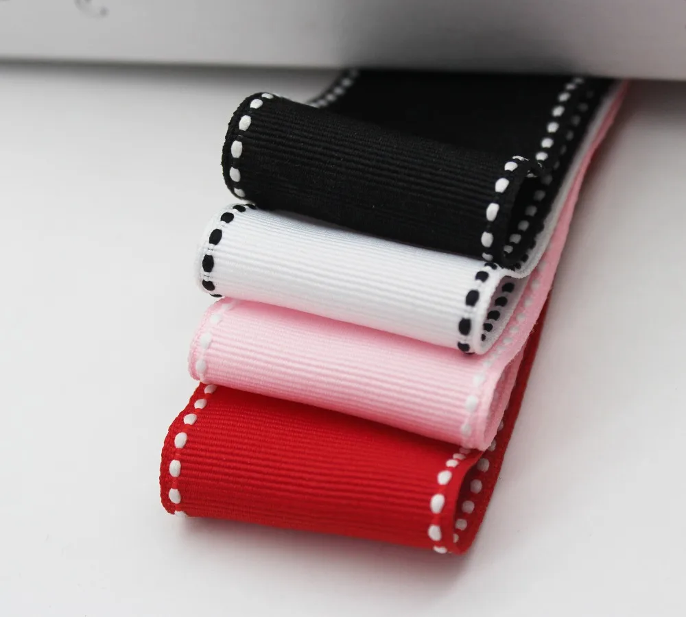 38MM 25MM 22MM 16MM 9MM Stitch Grosgrain Ribbon Top Quality Wedding Trims For DIY Accessories 1-1/2\