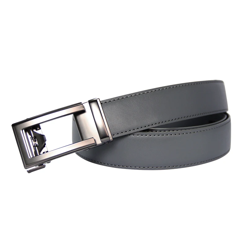 High Quality Cowhide genuine Leather Belt For Men 3.5cm width Mens Automatic Buckle Brand Luxury Grey mens belts