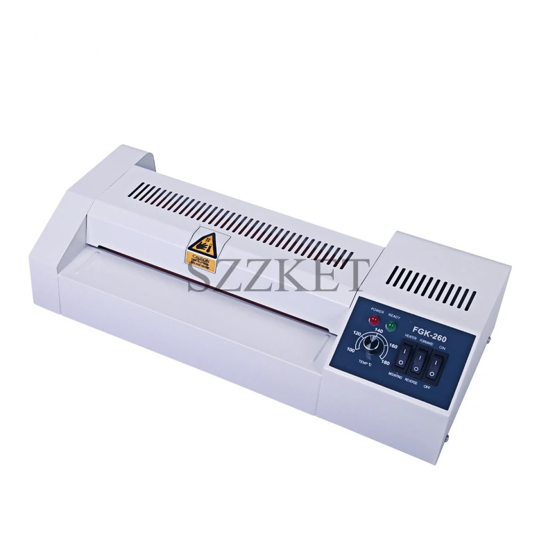 FGK260 laminator A4 Presses Photo Laminator Hot and cold mounted plastic file Document laminating machine English version