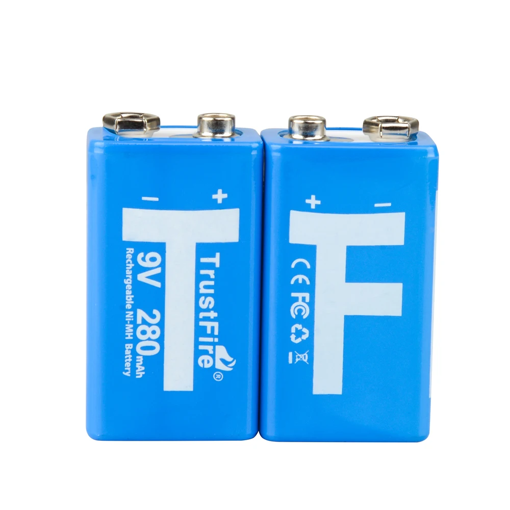 

4pcs/lot TrustFire 9V 280mAh Rechargeable Ni-MH Battery 9V PPP3 pilhas recarregaveis 9 volt NiMH batteries cell with storage box