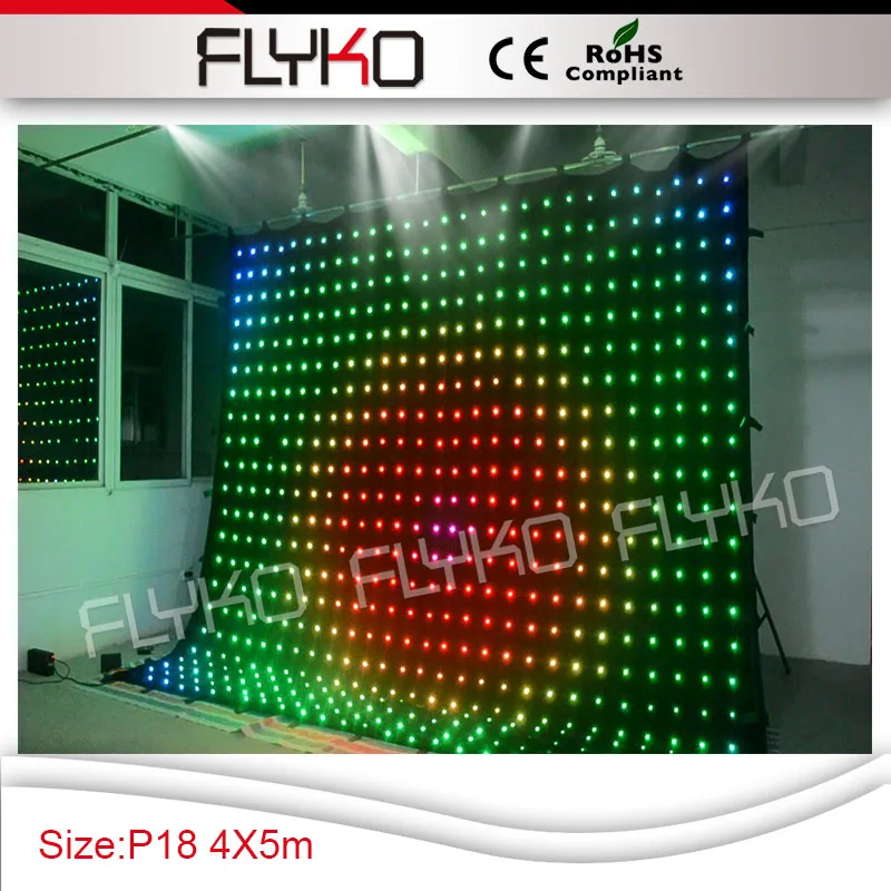 

new size 4m by 5m Pixel18 wedding decorate nightclub flexible led mesh curtain