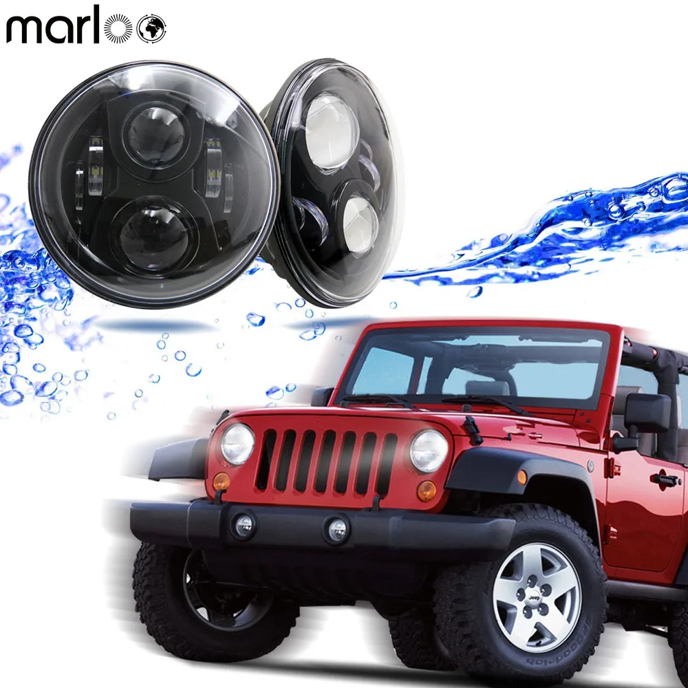 

Marloo Car Hi low Headlamp 7 Inch Round Led Headlight for Jeep Wrangler JK for Offroad Niva Lada 4x4 Uaz 12V 24V