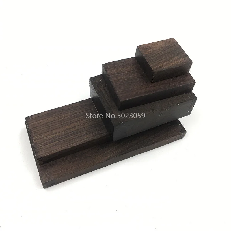 1 Pc DIY Knife Handle Material Ebony Wood Black Wood In East African Ebony For DIY Handmade Material Support Customed Size