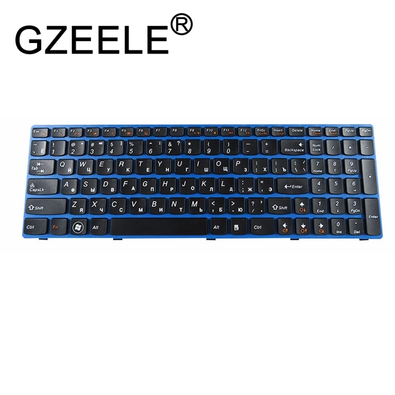 GZEELE rosyjska klawiatura do laptopa LENOVO V570 V570C V575 Z570 Z575 B570 B570A B570E B570G B575 B575A B575E B590 B590A niebieski RU