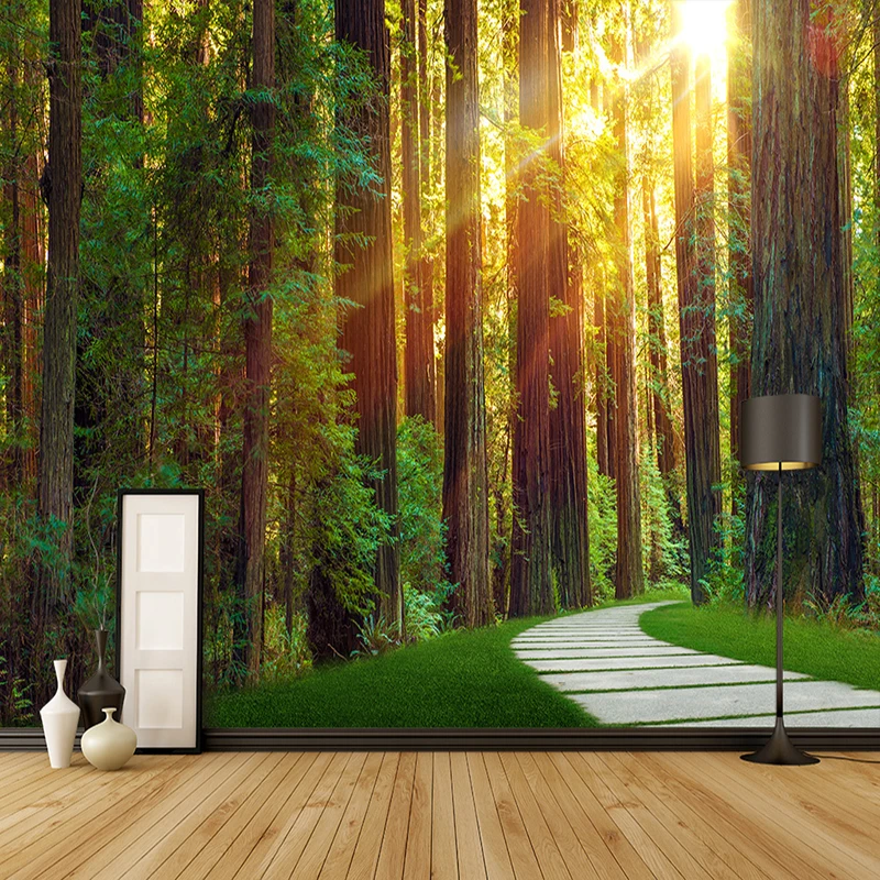 

3D Wallpaper Primary Forest Sunshine Photo Wall Mural Living Room Bedroom Restaurant Backdrop Decor Poster Wallpaper For Wall 3D
