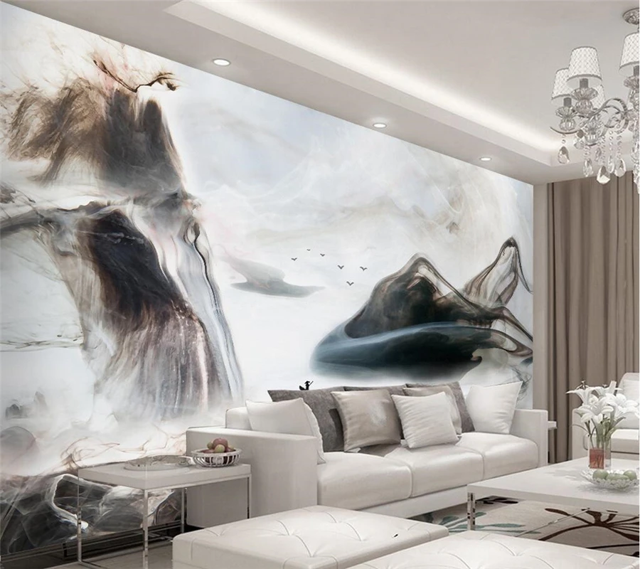 

beibehang Custom wallpaper new Chinese abstract landscape landscape ink backdrop wall murals living room bedroom 3d wallpaper