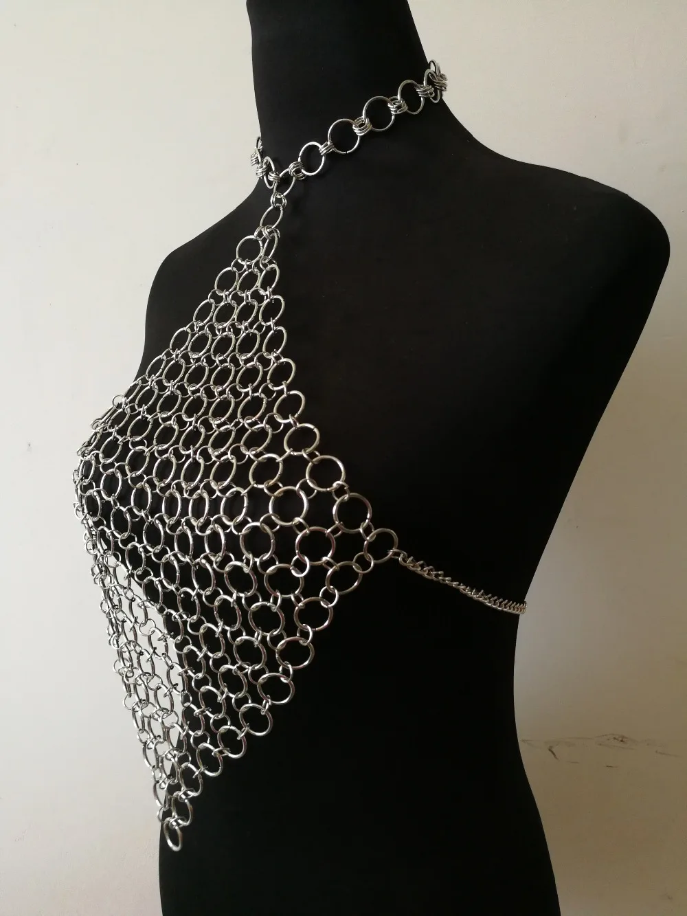 New Fashion PU Leather Style B791 Women Silver Alloy Chains Circles Bondage Beach Neck Chain Choker Necklace Jewelry Accessories
