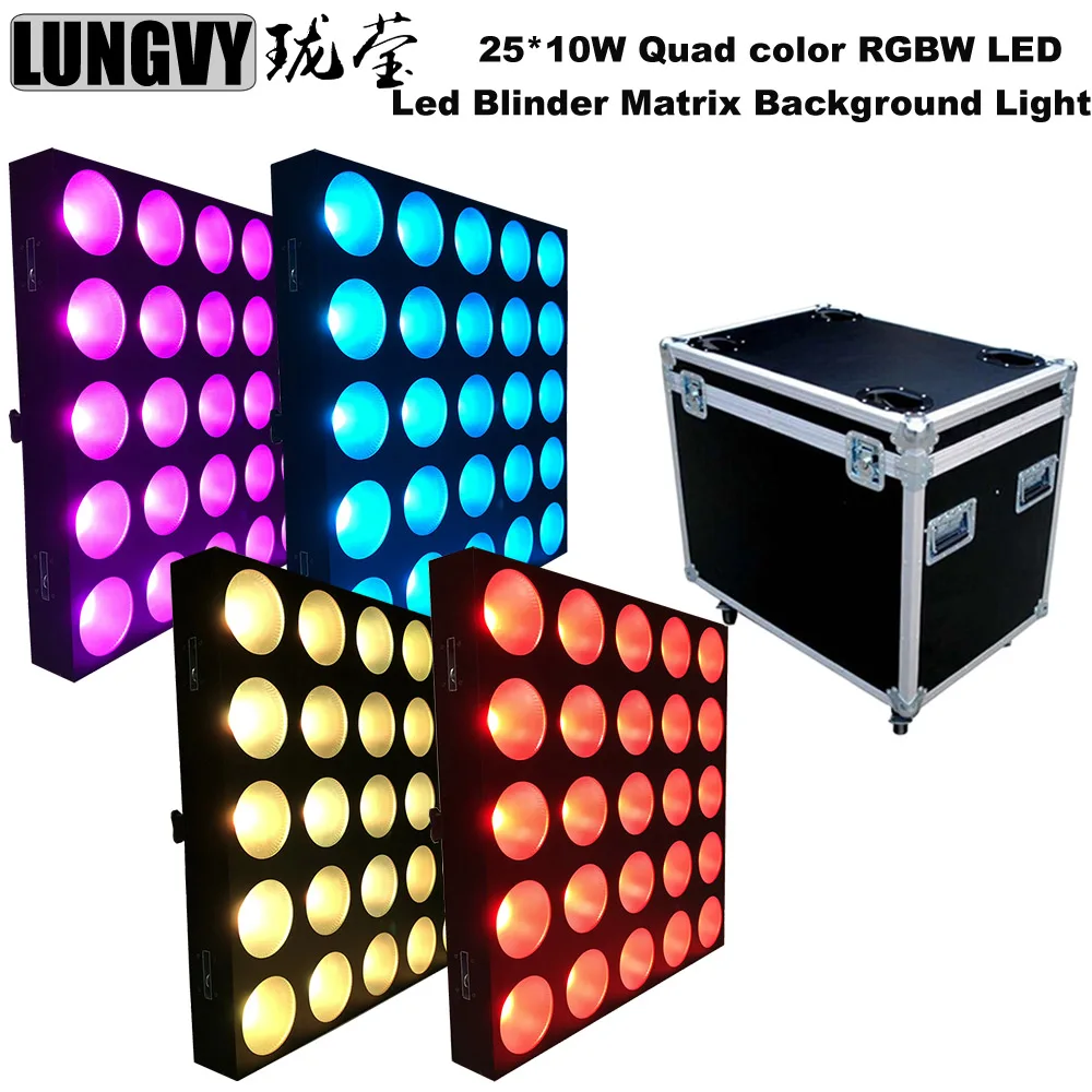 

Free Shipping 4pcs/Lot Flightcase Packing 5x5 Matrix 25x10w Blinder RGBW Led Pixel Matrix Stage Background LED Wall DJ Lighting