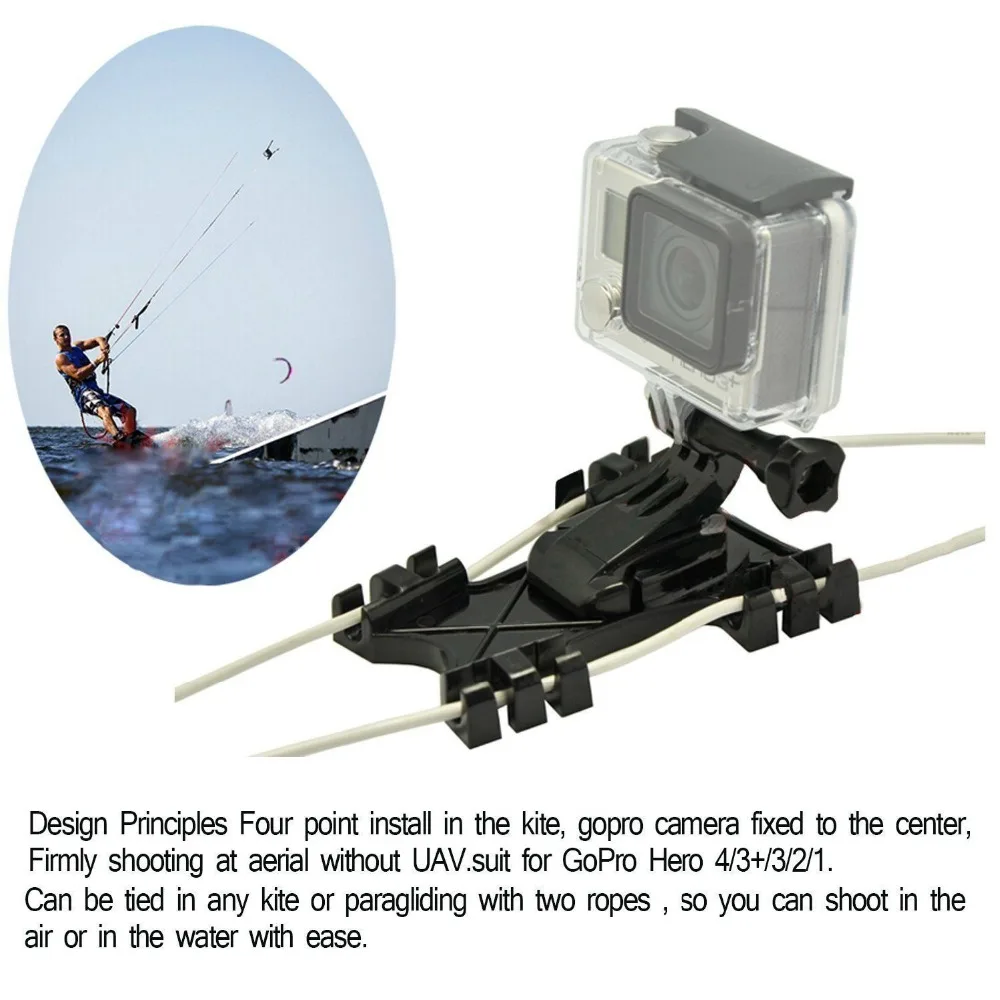 Kiteboarding Line Holder Adapter Adaptive For GoPro Hero HD, Hero 4, 3+, 3, 2, 1