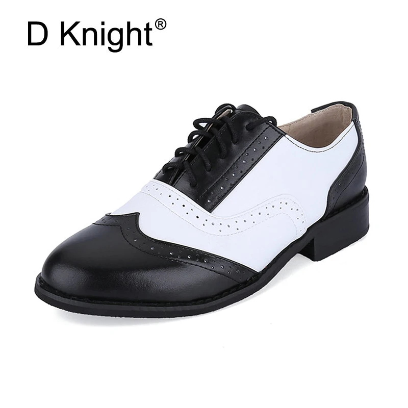 

47 Styles Ladies Casual Flat Brogues Shoes Fashion Genuine Leather Women Flats Size 32-45 Women's Shoe New England Women Oxfords