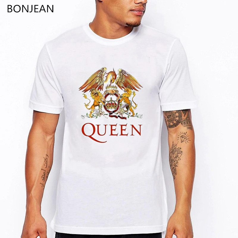 Men'S Clothing Freddie Mercury T Shirt The Queen Band Printed Tshirt Homme Hip Hop Rock Hipster Casual Tshirts Harajuku Top Tees