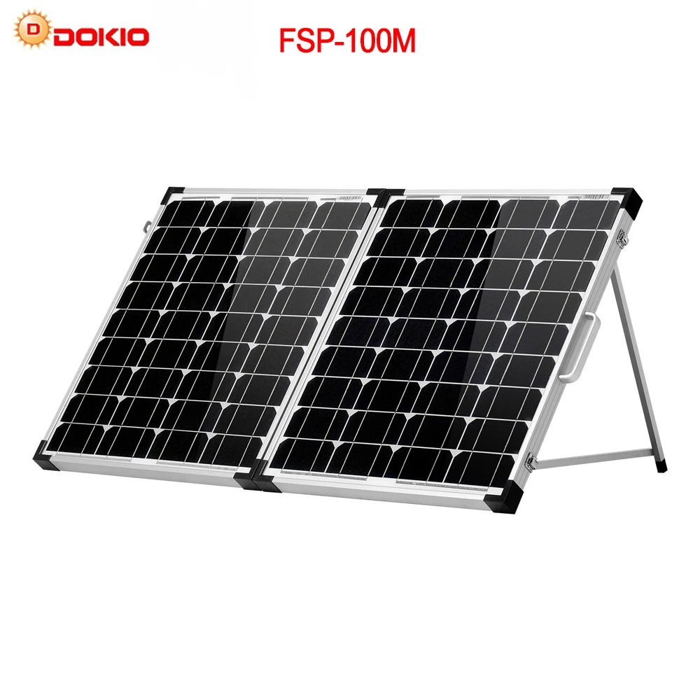 Dokio 100W (2Pcs x 50W) Foldable Solar Panel China Mono pannello solare usb Controller Solar Battery Cell/Module/System Charger