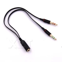 1 Uds Audio estéreo macho a 2 hembra 3,5mm auriculares micrófono Y adaptador de Cable divisor para auriculares
