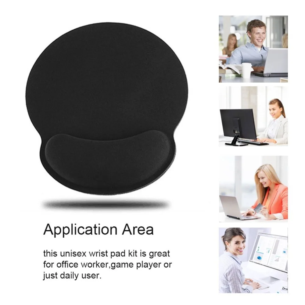 

Black Wrist Mousepad Soft memory foam Ergonomic mouse mat with gel Lycra cloth surface speed verison mousepads