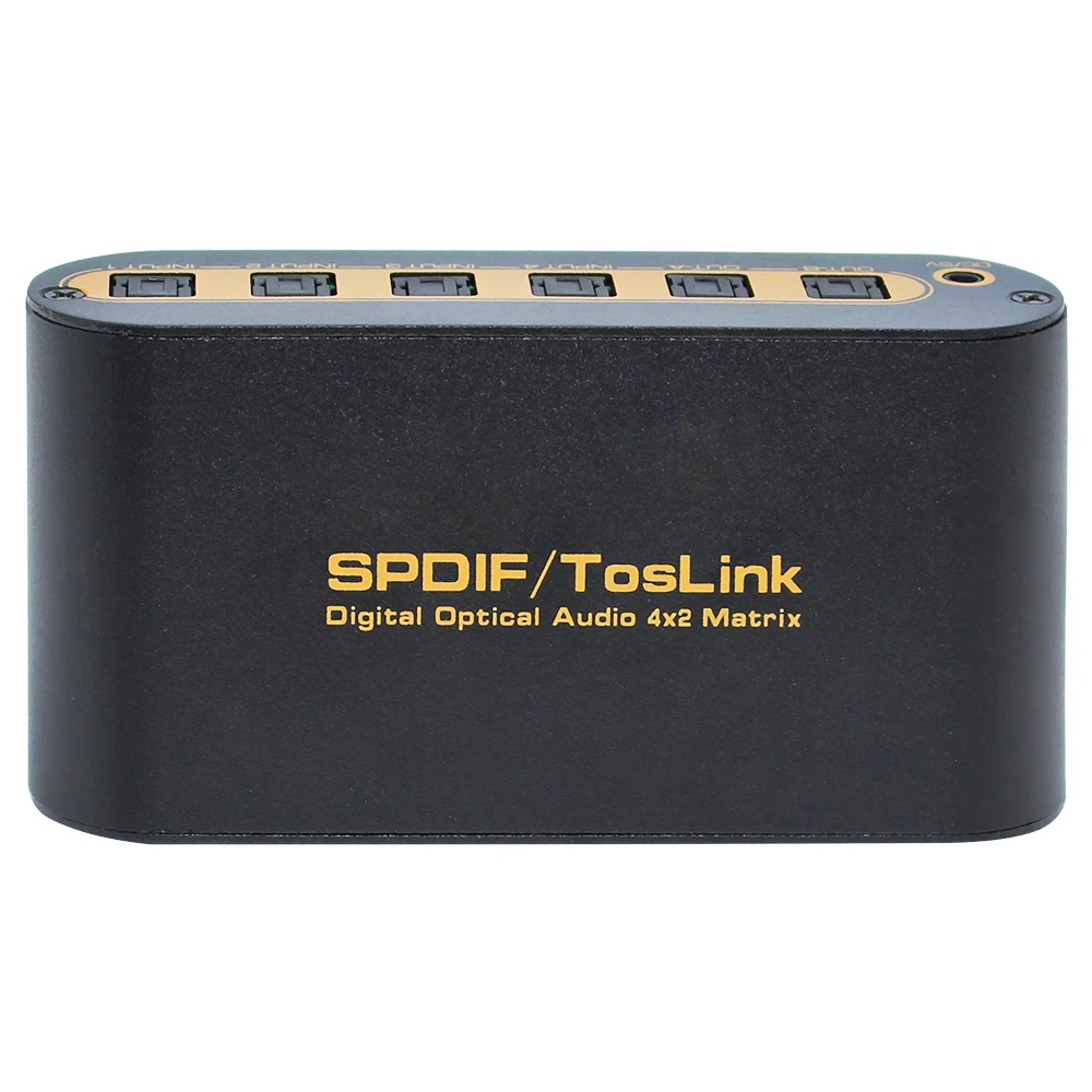 SPDIF/TOSLINK Optical Digital Audio True Matrix 4x2 Switcher/Splitter 4 In 2 Out Mar03