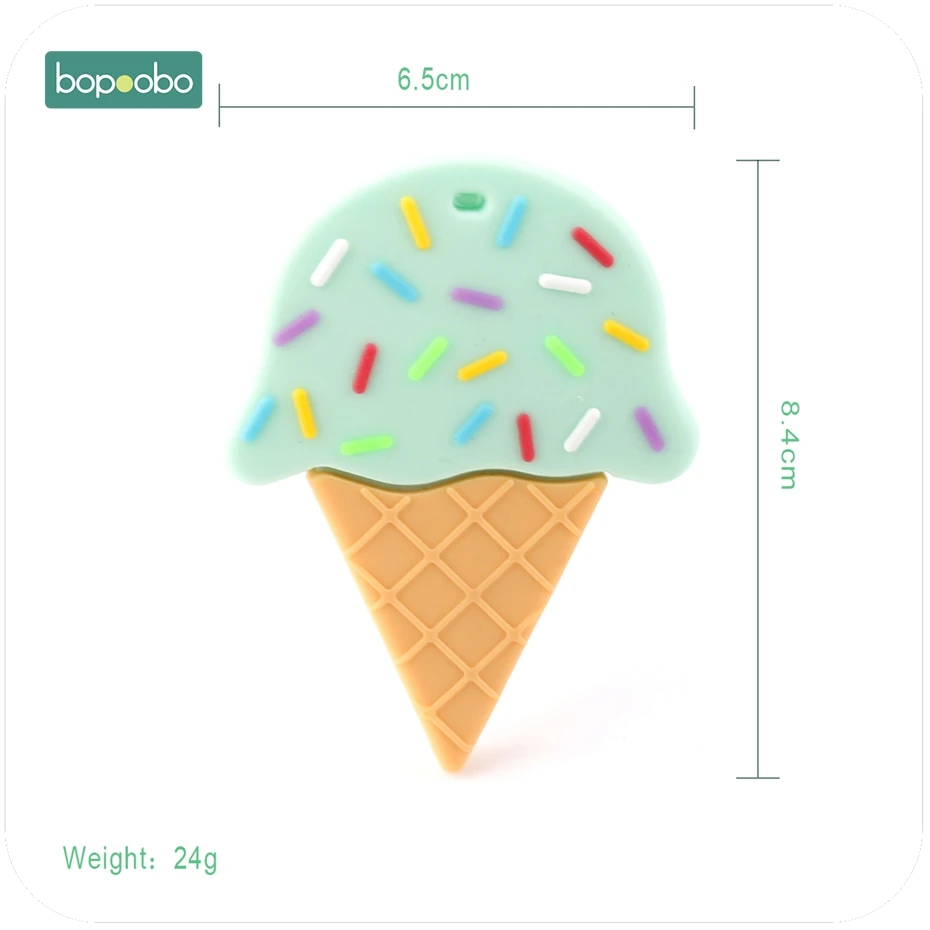 Bopoobo Ice Cream Lovely Silicone massaggiagengive giocattoli per bambini dentizione masticabile BPA ciondolo gratuito per collana infermieristica