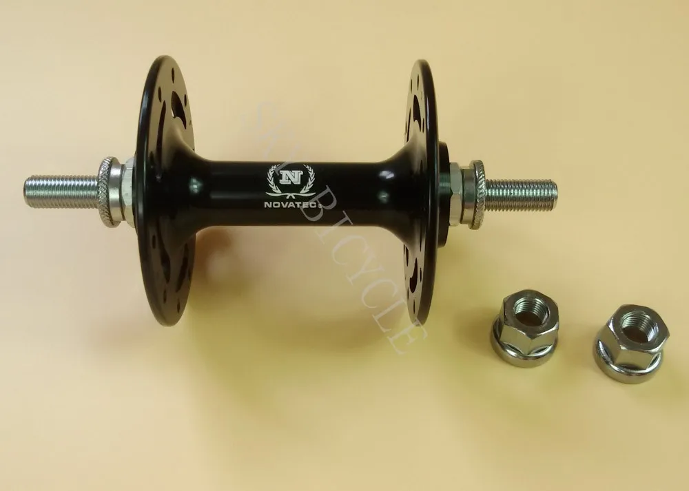 ノバテックA165SBTリムフロントトラックバイクハブ20h 32h黒赤銀固定