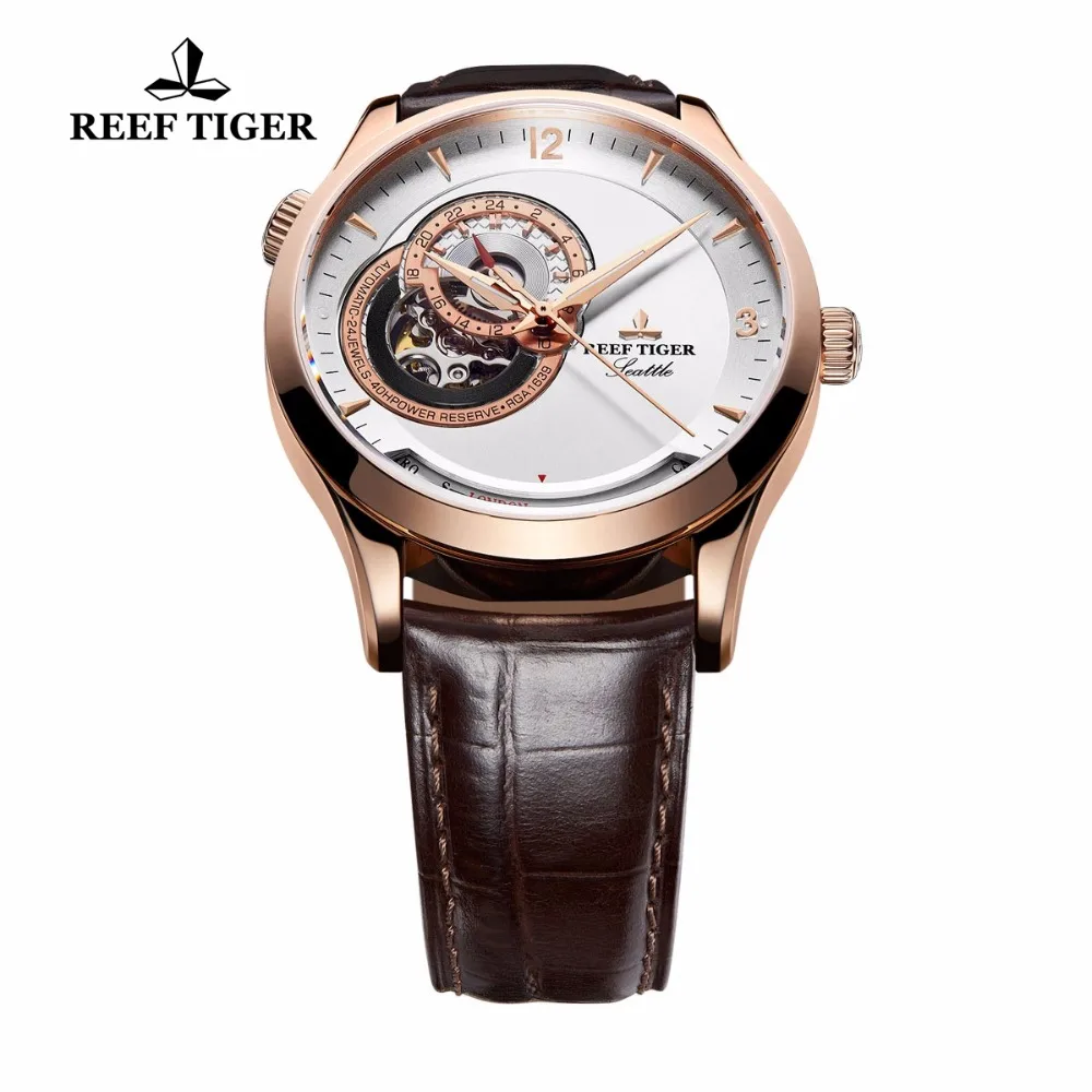 Reef Tiger/RT Men\'s Casual Watches Luxury Rose Gold Automatic Watches Designer Watch RGA1693