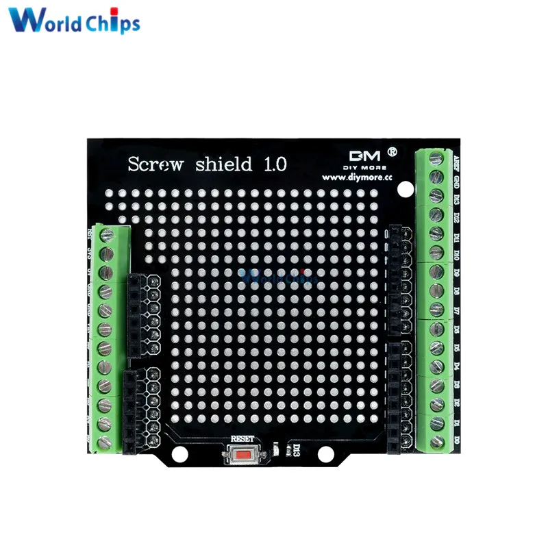 diymore Standard Proto Screw Shield Assembled Prototype Terminal Expansion Board for Arduino Opening Source Reset Button D13 LED