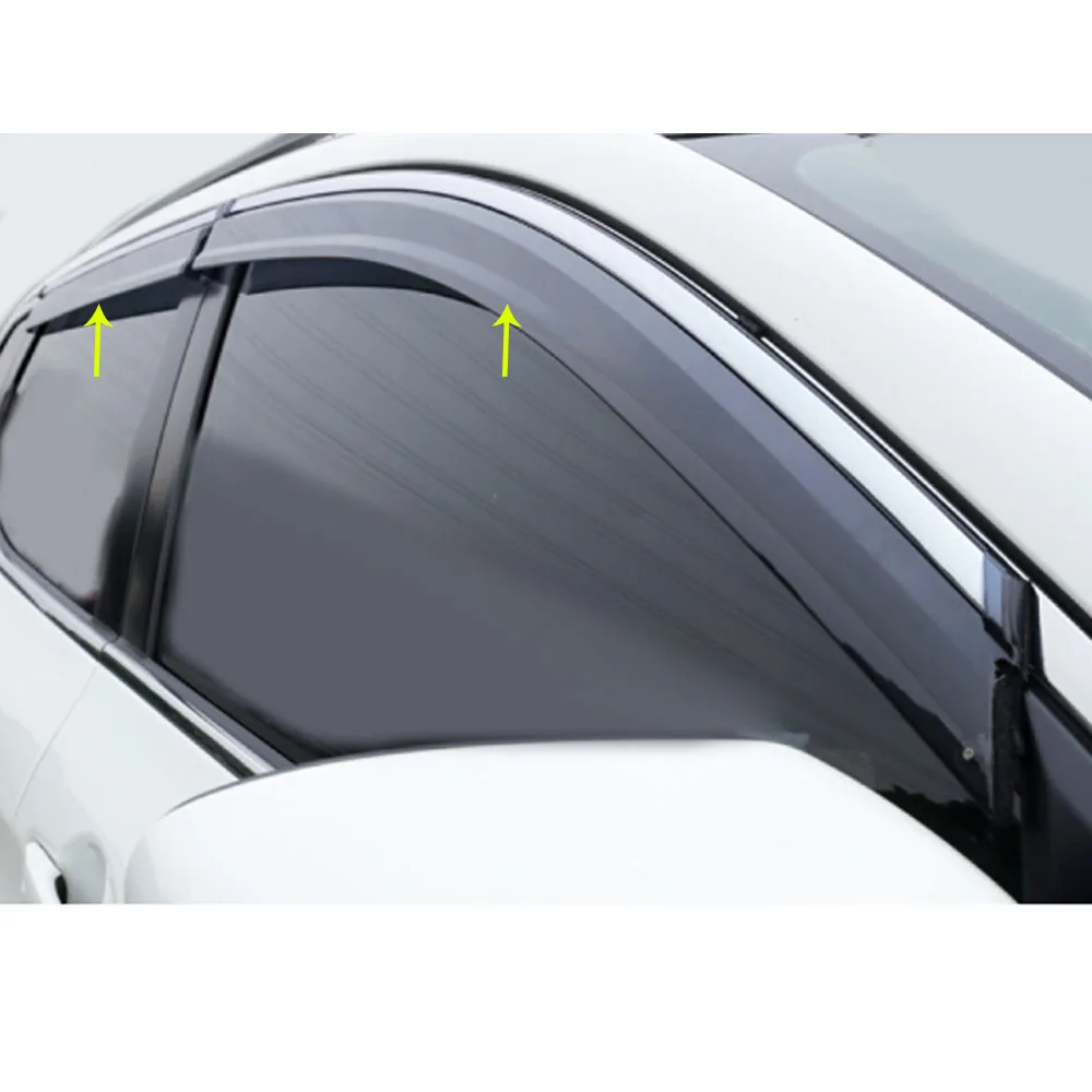 

Car Cover Stick Lamp Plastic Window Glass Wind Visor Rain/Sun Guard Vent 4pcs For Nissan Qashqai J11 2016 2017 2018