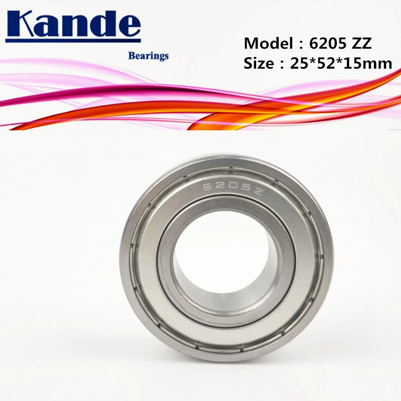 Kande 6205ZZ 2PCS ABEC-5 6205 ZZ Single Row Deep Groove Ball Bearing 25x52x15 mm High Quality 6205-2Z