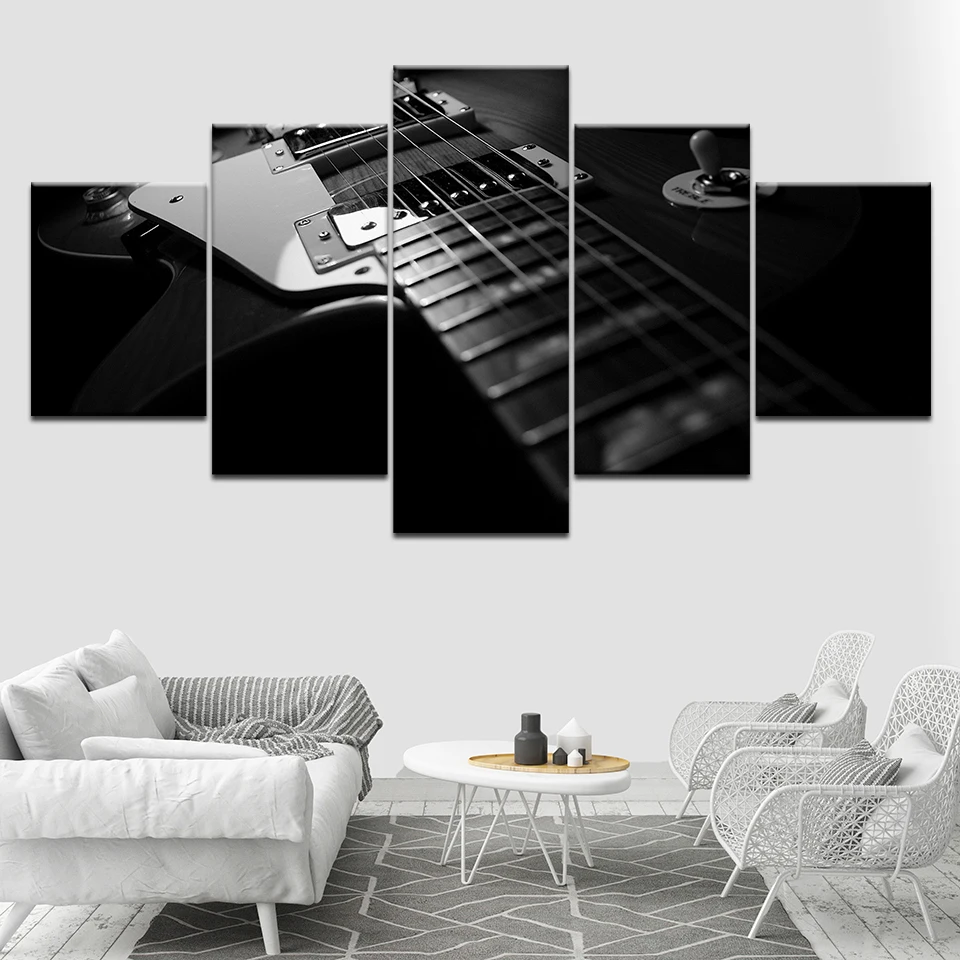 The electric guitar 5 Piece HD Wallpapers Art Canvas Print modern Poster Modular art painting for Living Room Home Decor