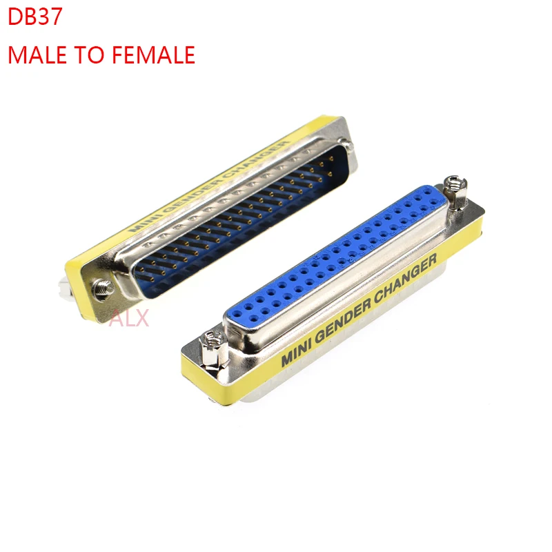 2pcs DB37 37pin MALE to FEmale serial port CONNECTOR D-Sub COM CONNECTORS 37 pin 37p Mini Gender Changer Adapter