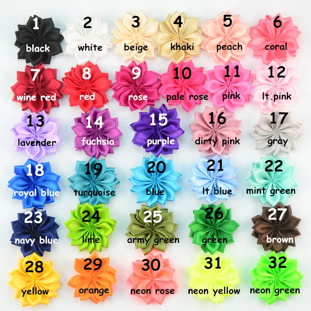 60 pcs/lot , Mini Satin Flowers 1.77