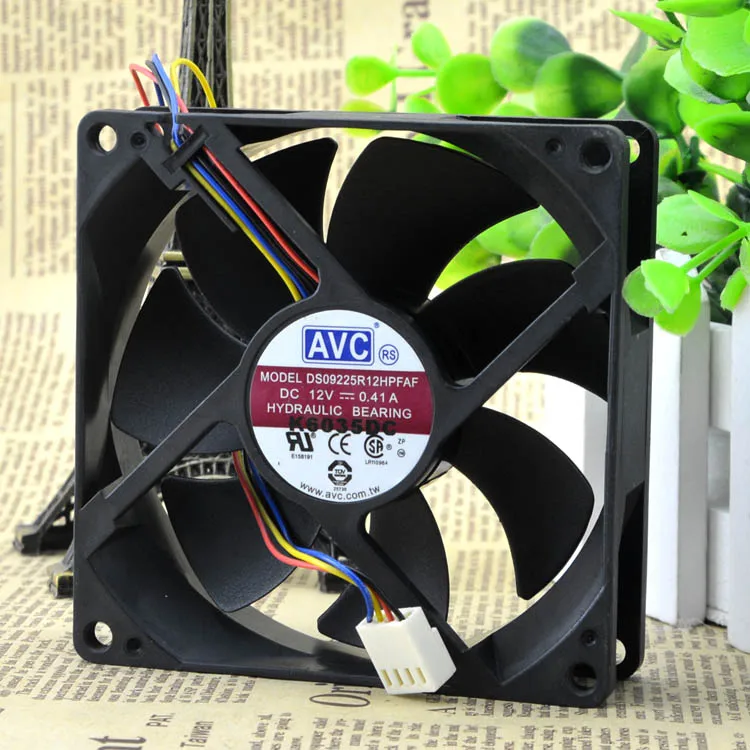 Free Shipping For AVC 12v DC 0.41a 9cm 90*90*25mm 9*9cm 4-pin Fan DS09225R12HPFAF