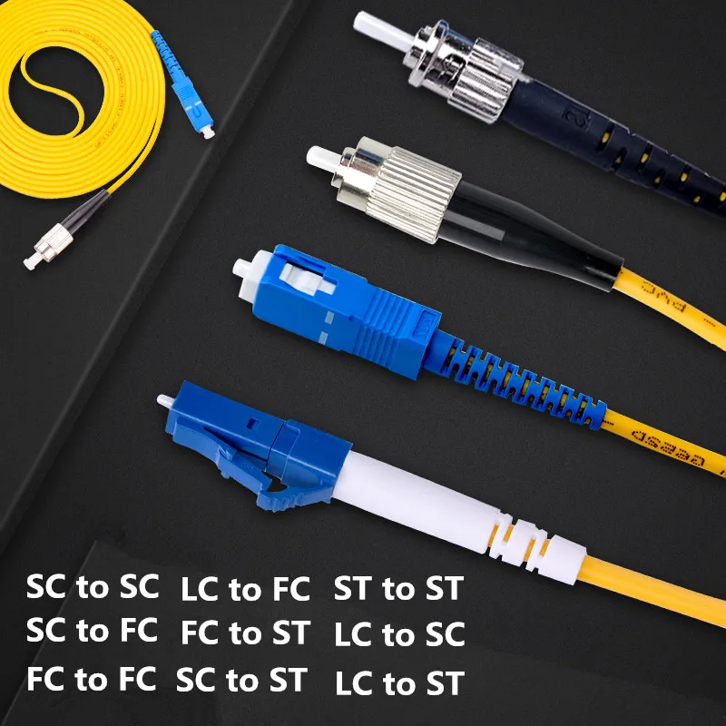 SC to SC LC to LC ST to ST FC to FC Fiber Patch Cord Jumper Cable SM Simplex Single Mode Optic for Network 3m 5m 10m 20m 30m 50m