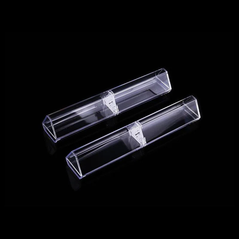 10pcs/set Triangle Pen Box Plastic Transparent Case Pen Holder Gift for Promotional Crystal Pen Packaging Box