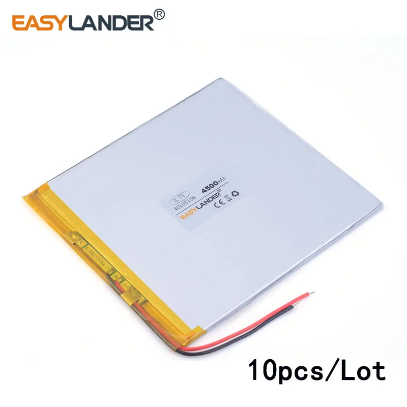 

10pcs/Lot 40105108 4500mah 3.7V Tablet polymer battery domestic the built-in rechargeable battery e-book video game